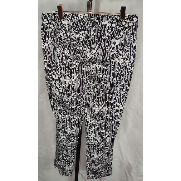 Robell Modell Rose 09 Black White Floral Print Pants Size Normal 40R US 10 - Picture 2 of 6